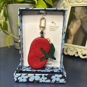 Piper K Cherry/Tomato Key Chain/Bag Charm/Coin Purse